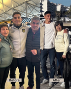 Before and after photo of a man and a woman showing the clearly visible height gain thanks to wearing Öndörq Elevate Invisible height Insole for men.