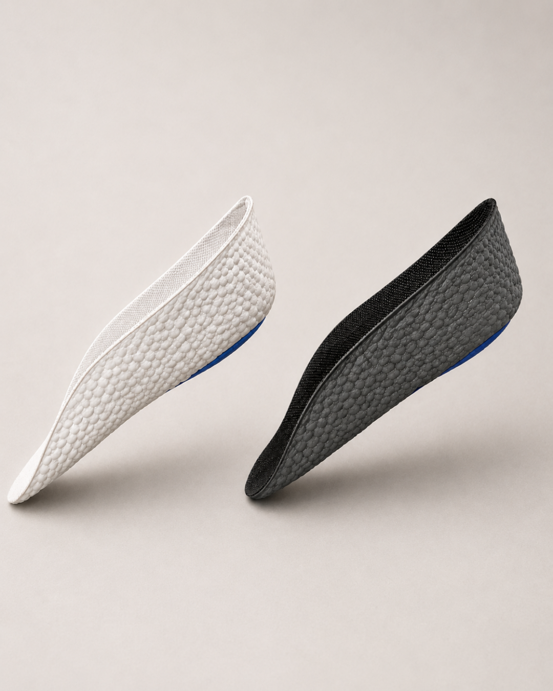 white and black ondorq elevate height boosting insole for men
